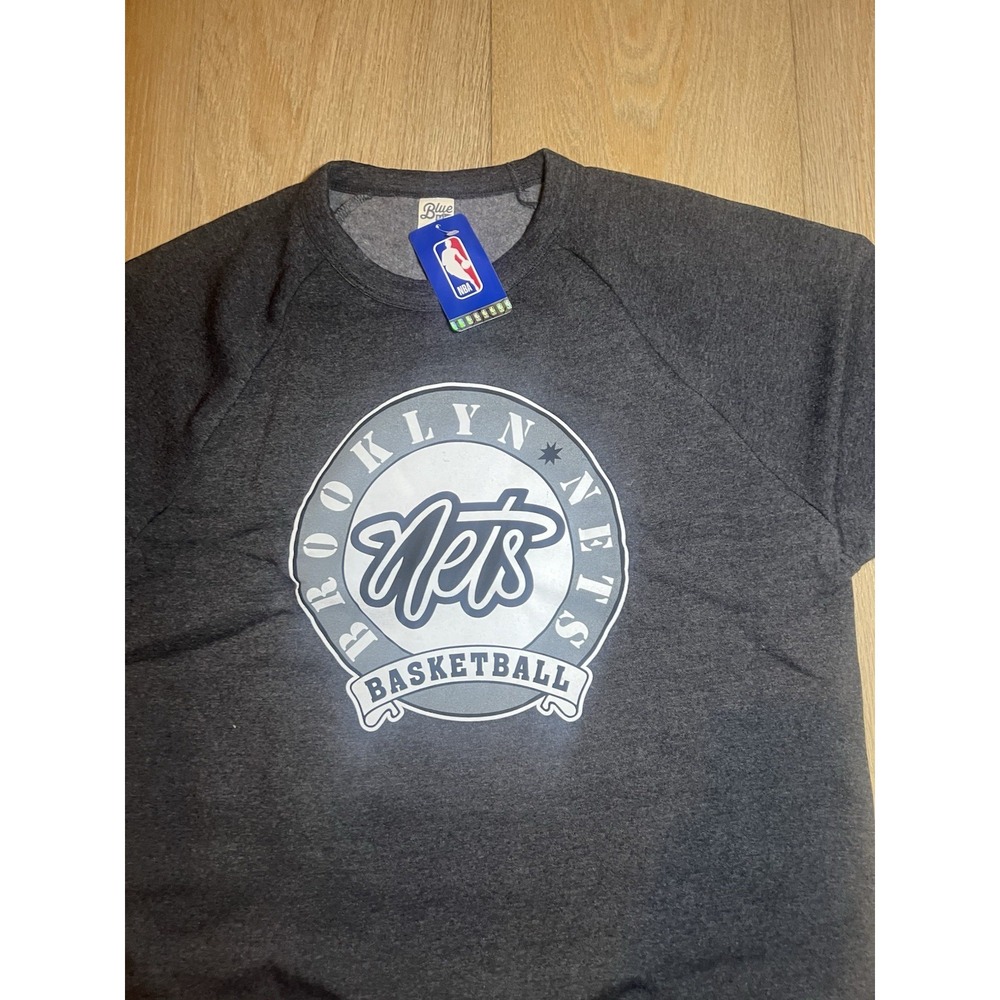 Brooklyn Nets NBA Official Tri-Blend Crewneck Sweatshirt Charcoal‎ Large